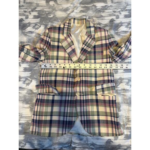 Jack Tar Pastel Plaid Tartan Vintage Lined Suite Jacket Made in USA Boys 10 - Picture 3 of 8